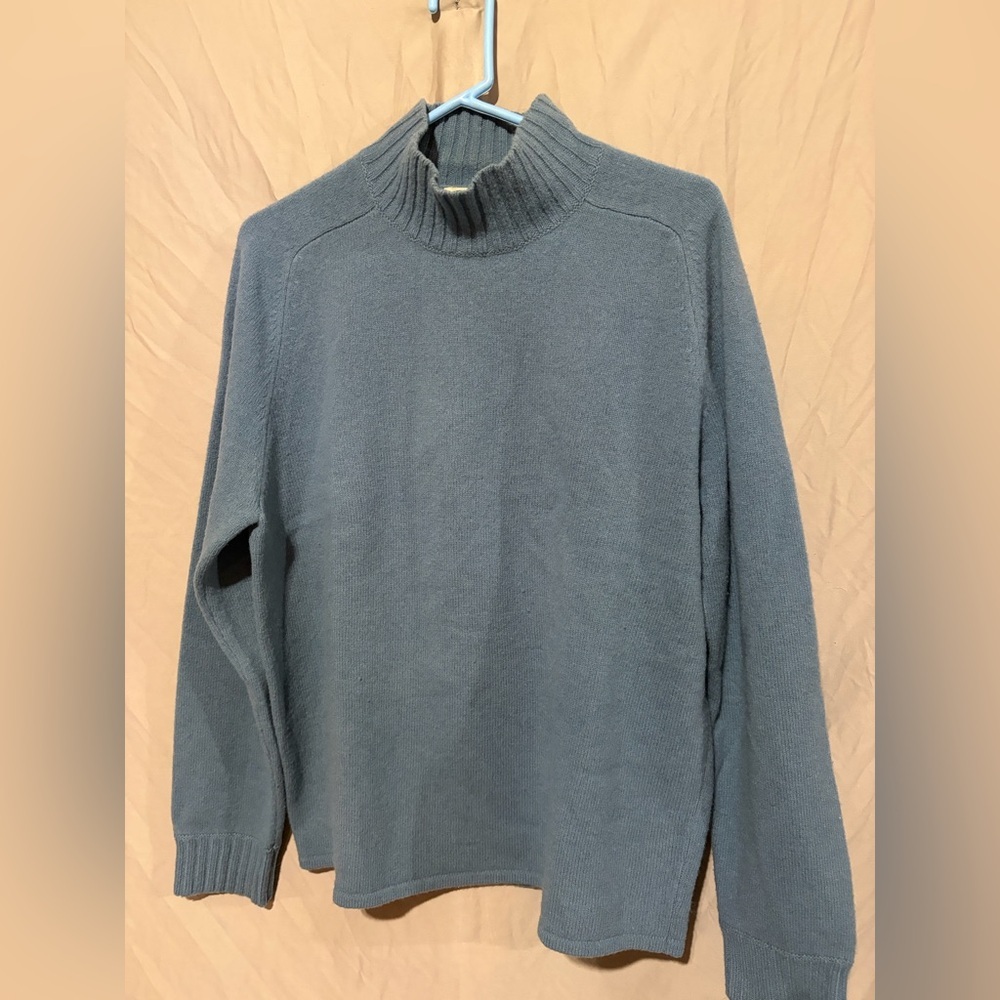 JCrew 100% Lambswools Light Blue Crew Neck Sweater Size Large